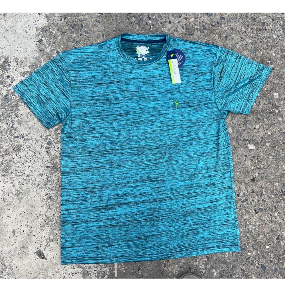 TailorByrd Performance Mens Teal Space Dye Short Sleeve T-Shirt SPF 30 Large NWT